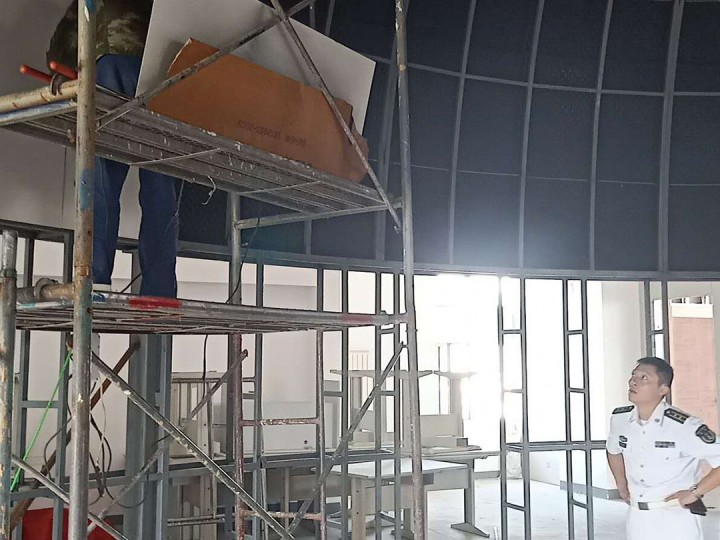 天幕内蒙版现场安装